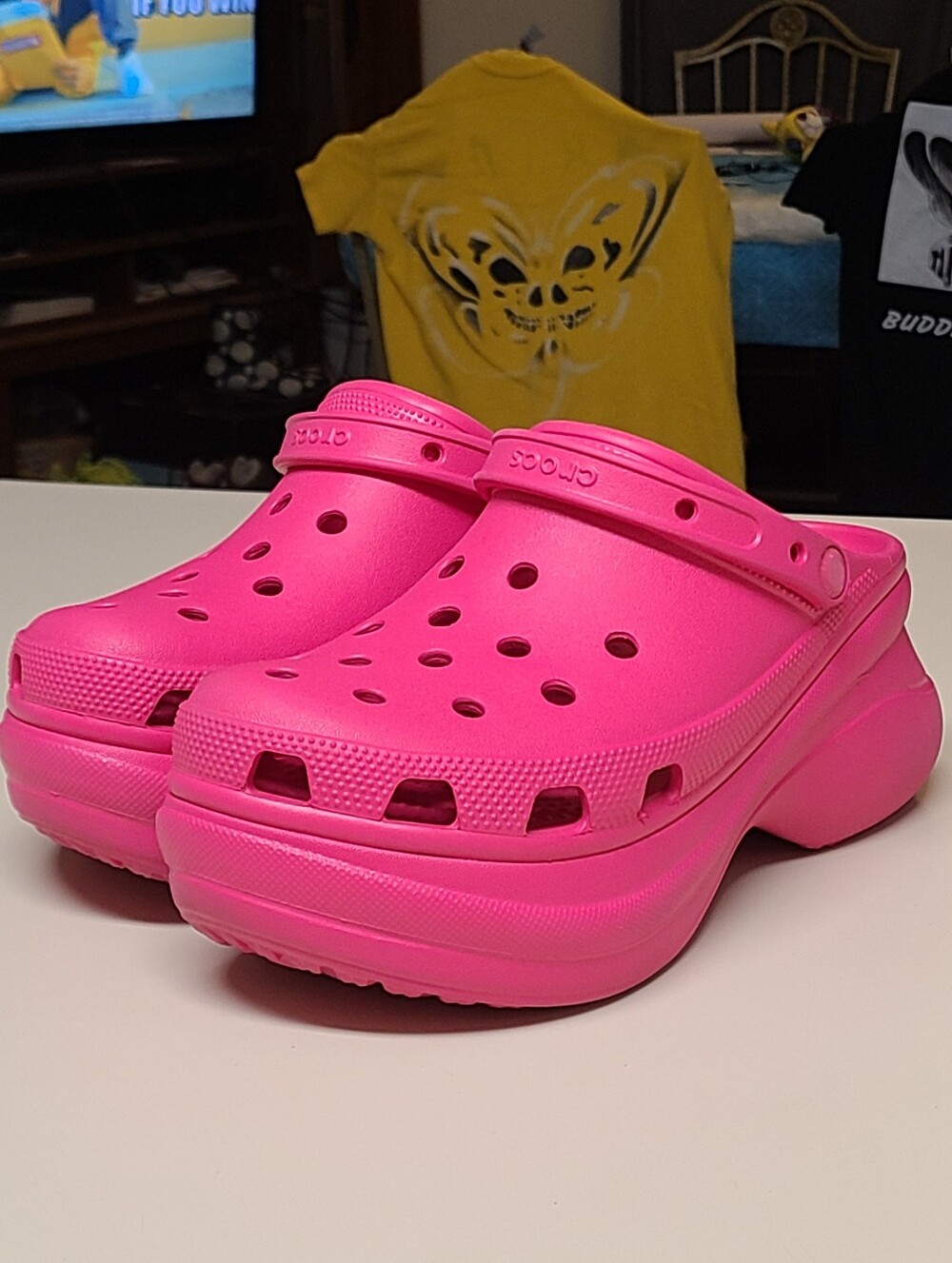 Crocs Classic Bae Dragon Fruit platform clog sandals size 10